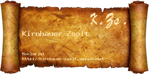 Kirnbauer Zsolt névjegykártya